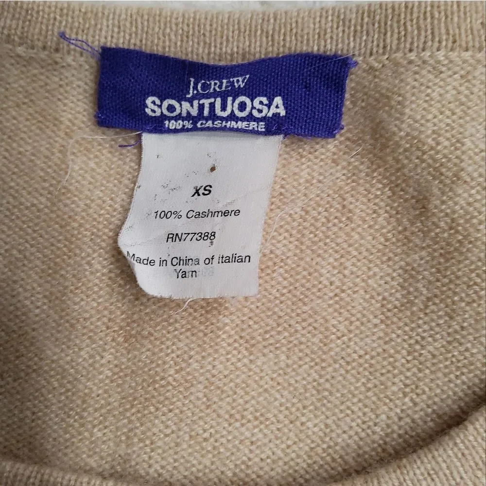 J.Crew Sontuosa 100% Cashmere Knit Sweater Size XS